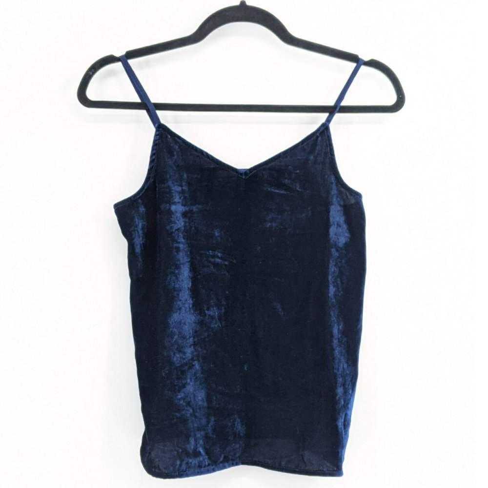NWT Treasure & Bond Navy Blue V-neck Velour Camisole Tank size Large